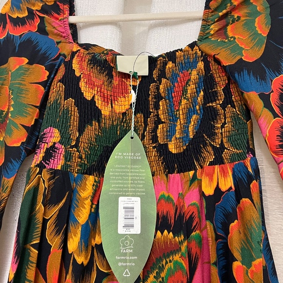 NWT FARM RIO Colorful flowers midi dress.  Size XS - Picture 5 of 5
